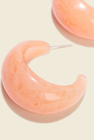 Boucles d'oreilles créoles orange clair femme