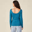 T-shirt manches longues bleu pétrole femme