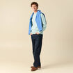 Sweat manches longues en coton bleu gris homme