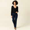 Gilet manches longues boutonné noir femme
