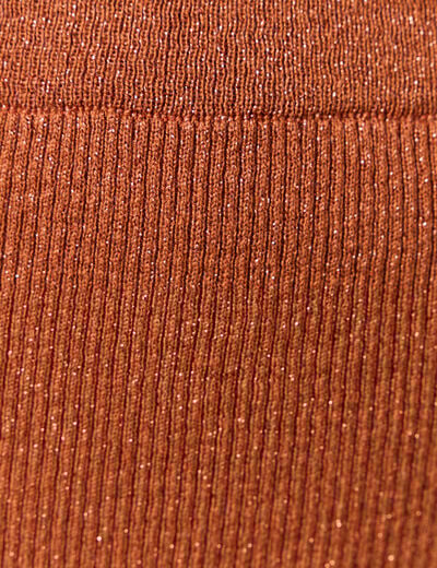 Jupe longue ajustée en tricot orange foncé femme