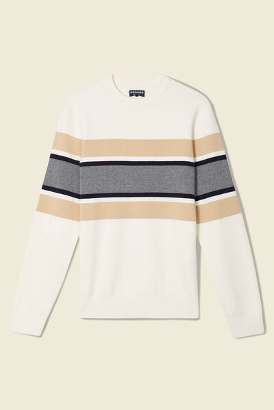 Pull éco-responsable ecru homme