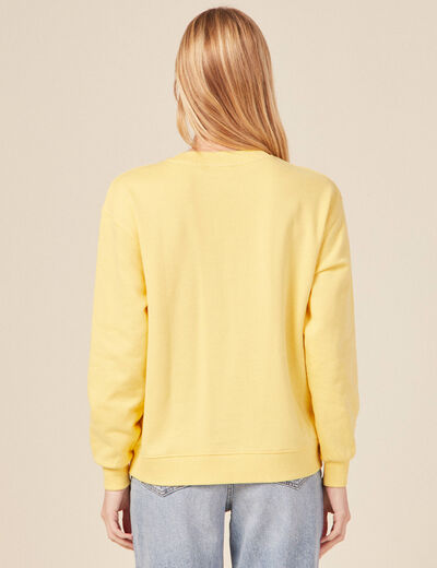 Sweat éco-responsable jaune fluo femme