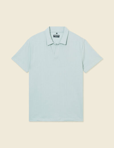 Polo manches courtes bleu gris homme