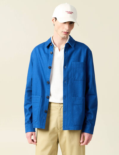 Surchemise oversize bleu roi homme