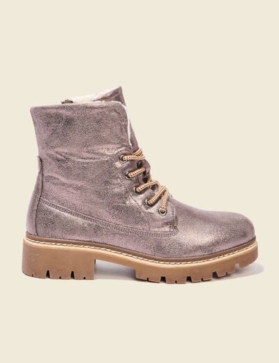 Bottines irisées beige femme