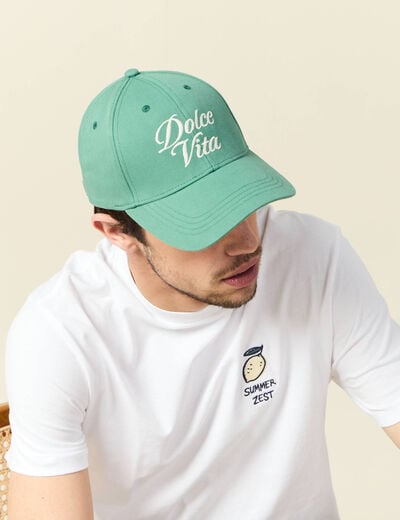 Casquette brodée vert homme