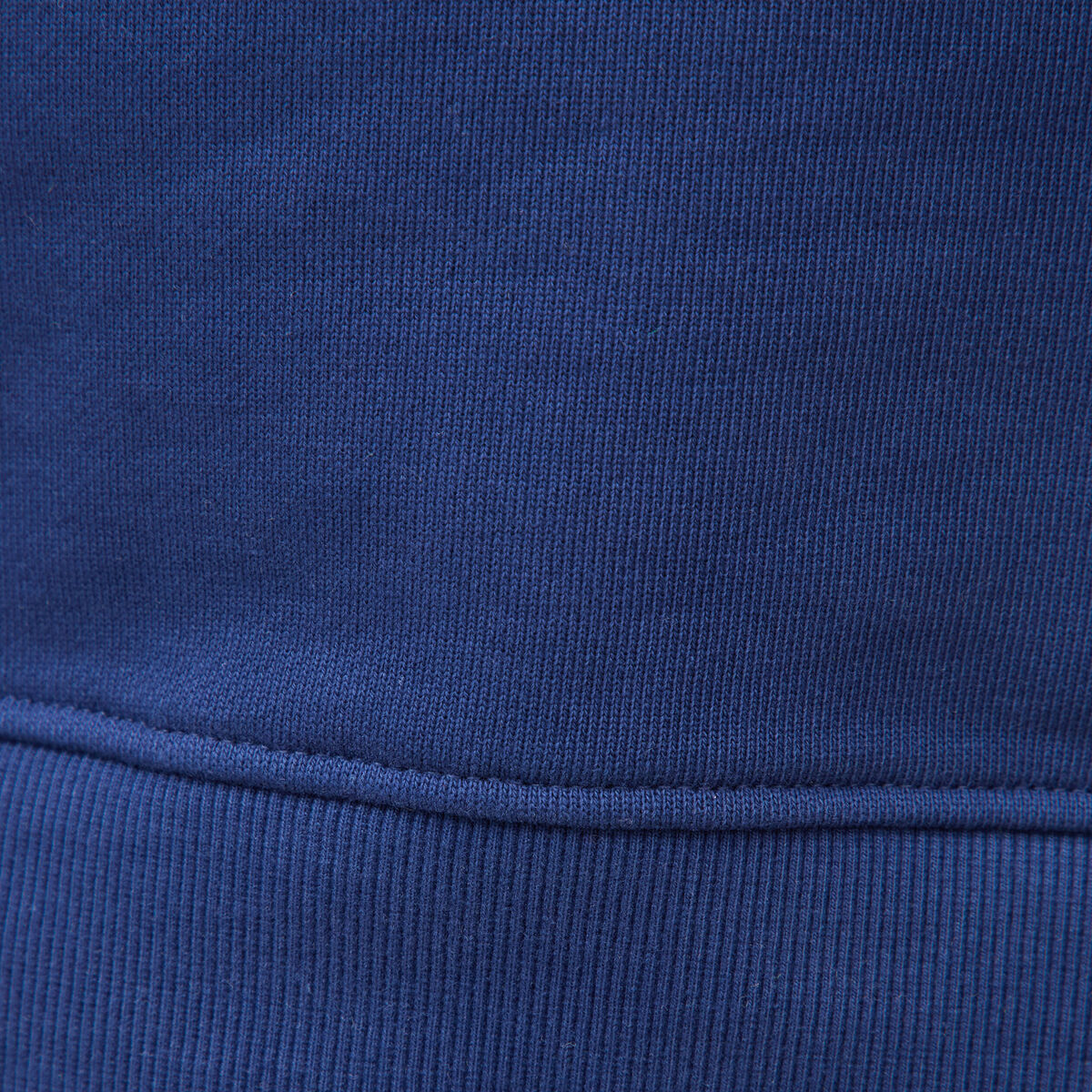 Sweat droit col rond brod&eacute; en coton bleu fonc&eacute; homme