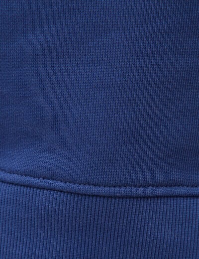 Sweat droit col rond brod&eacute; en coton bleu fonc&eacute; homme