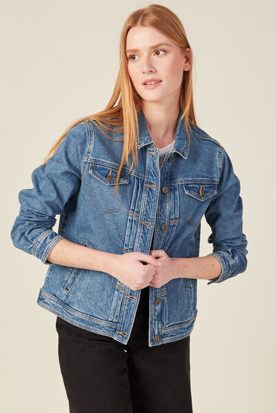 Veste en jean éco-responsable denim stone femme