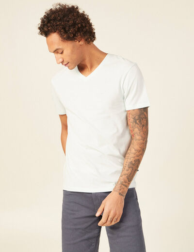 T-shirt manches courtes homme bleu ciel homme