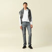 Jeans straight longueur 34 bleu gris homme