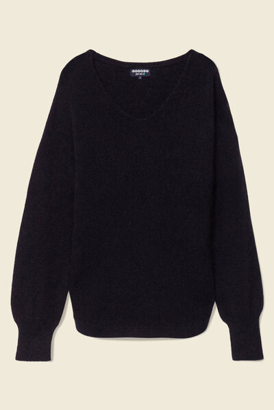 Pull éco-responsable noir femme