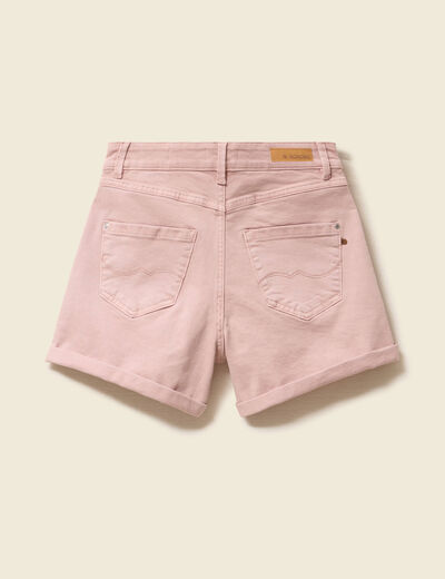 Short mom taille haute rose clair femme