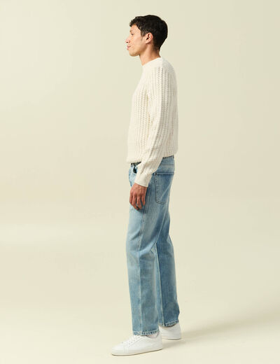 Jeans regular longueur 32 en coton bleu homme
