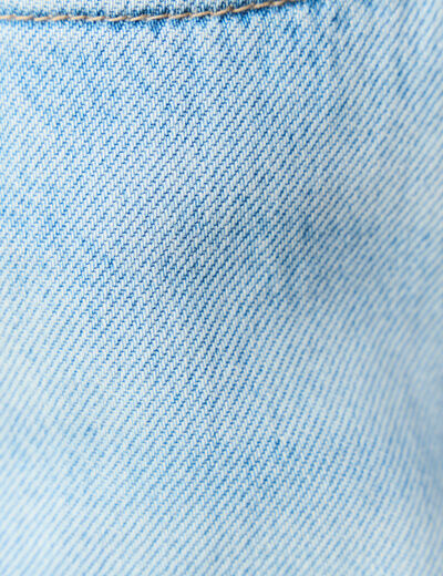 Jeans straight taille haute denim bleach femme
