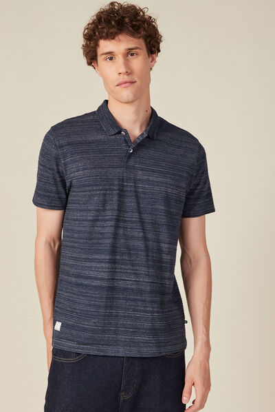Polo manches courtes bleu marine homme