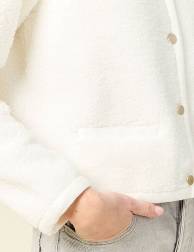 Gilet manches longues ecru femme