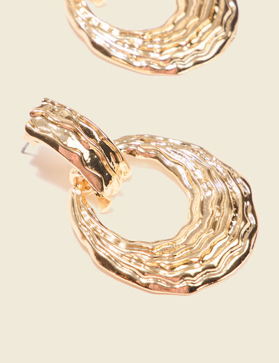 Boucles d'oreilles pendantes couleur or femme