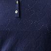 Pull ajouré manches longues en coton bleu marine femme