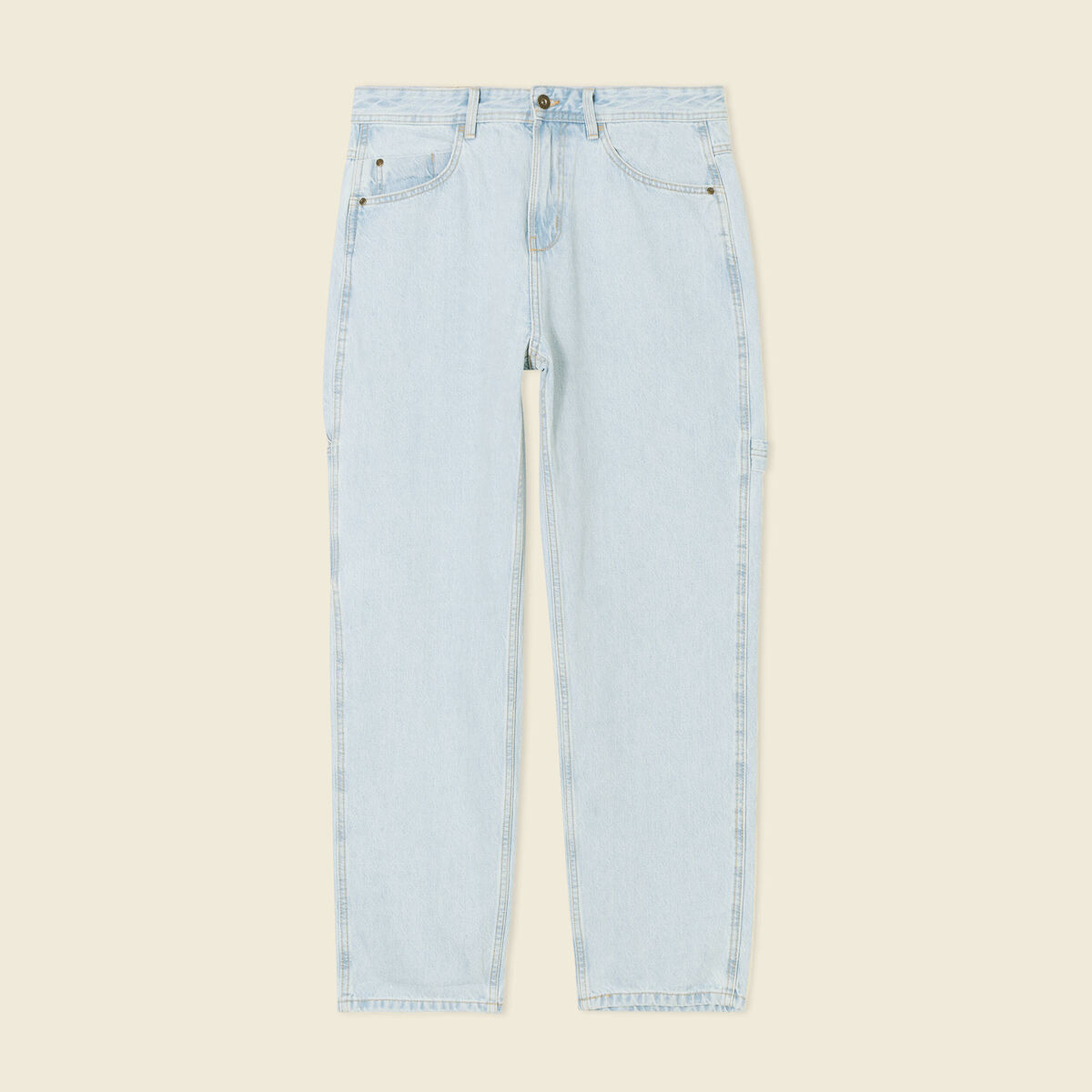 Jeans large charpentier denim bleach homme
