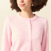 Gilet col rond rose clair femme