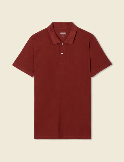 Polo éco-responsable marron cognac homme