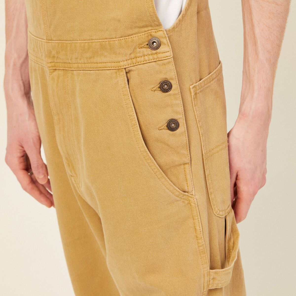 Salopette large beige homme