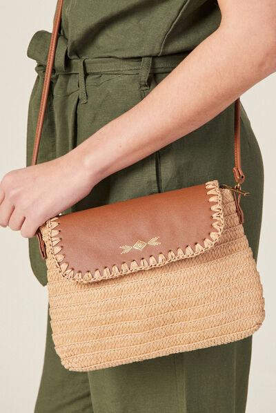 Sac à bandoulière ecru femme