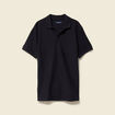 Polo cintré manches courtes en coton noir homme