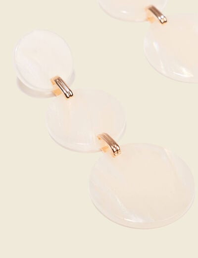Boucles d'oreilles pendantes ecru femme