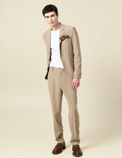 Blazer manches longues col tailleur taupe homme