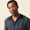 Polo ample en coton manches courtes bleu marine homme