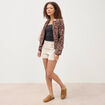 Gilet matelass&eacute; col rond marron femme