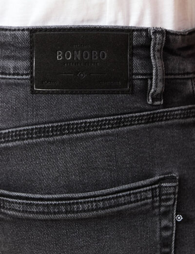 Jeans straight 5 poches denim gris homme