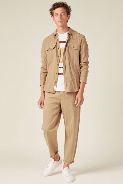 T-shirt manches courtes beige homme