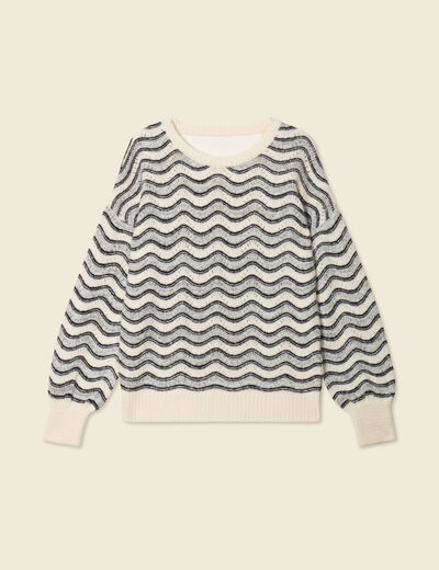Pull manches longues gris clair femme