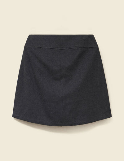 Jupe-short pliss&eacute;e gris femme