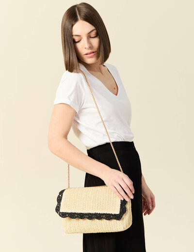 Sac tressé sable femme