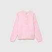 Pull col tunisien manches longues rouge clair femme