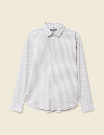 Chemise manches longues gris fonc&eacute; homme