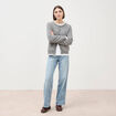 Jeans large taille haute denim baby bleu femme