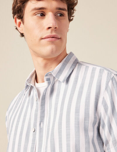 Chemise manches courtes bleu gris homme