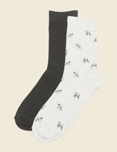 Lot 2 paires chaussettes ecru homme