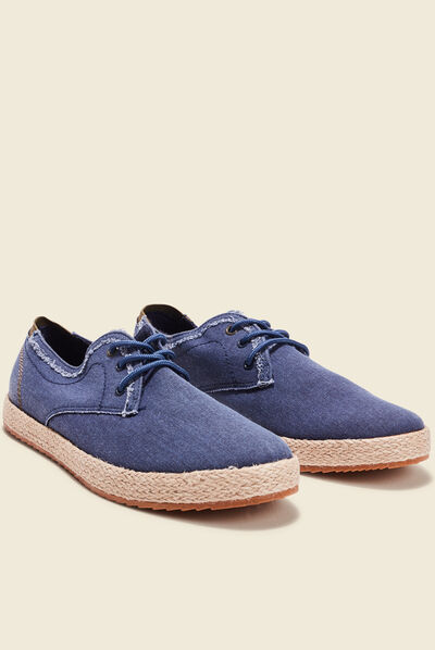 Espadrilles plates bleu marine homme