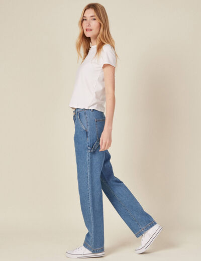 Jeans slouchy taille haute denim stone femme