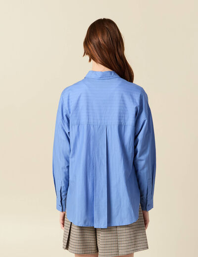 Chemise oversize en coton bleu ciel femme