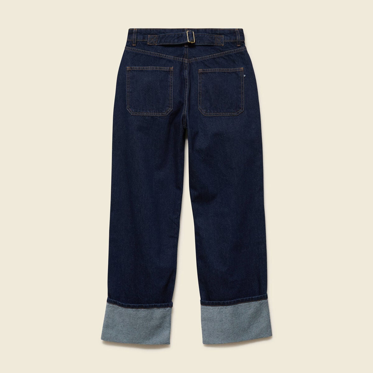 Jeans wide large taille haute denim brut rinse femme