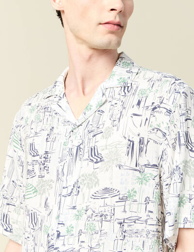 Chemise manches courtes fluide blanc homme