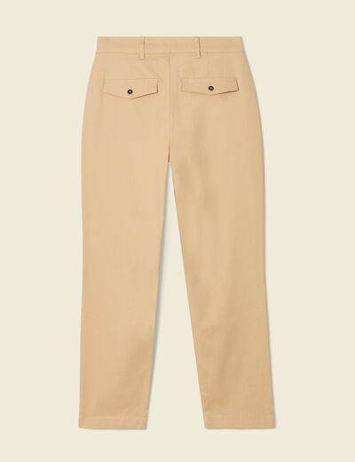 Pantalon chino fluide beige femme